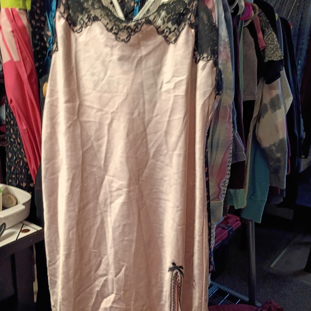 Victoria's Secret Pink and Black Lace Nightgown